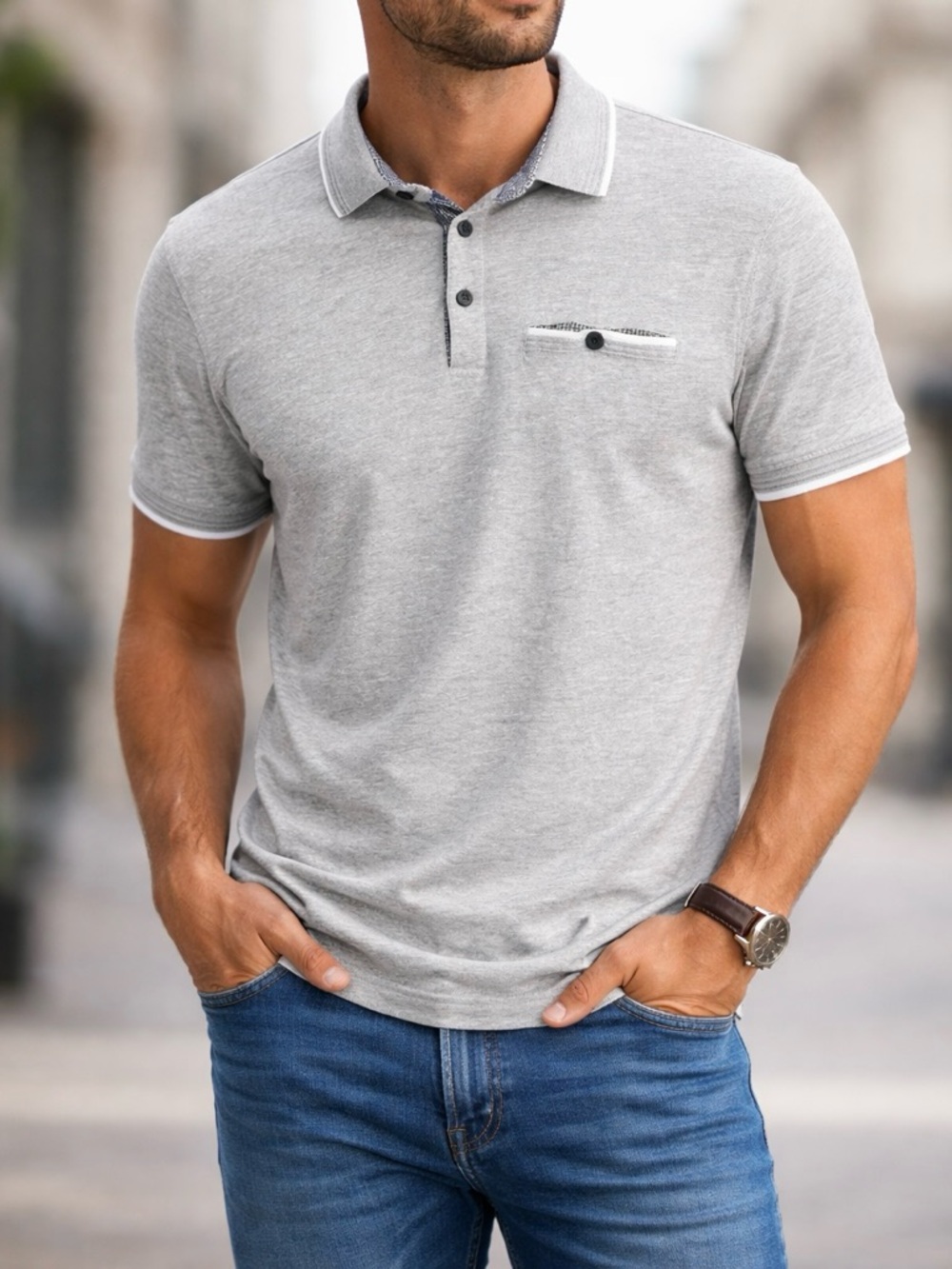 TED BAKER NWOT Size 3 (M) Men’s Polo Shirt. Short Sleeve Top Collar Golf Shirt